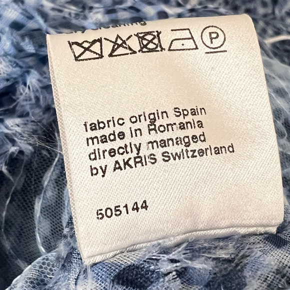 Akris Punto Dress Gingham Applique Tulle Sleeveless size 6 - Picture 14 of 16